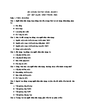 Đề cương ôn tập Công nghệ 9